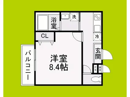 フジパレス堺白鷺V番館(1K/1階)の間取り写真