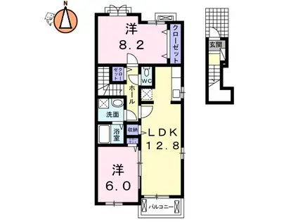 TJハウス(2LDK/2階)の間取り写真