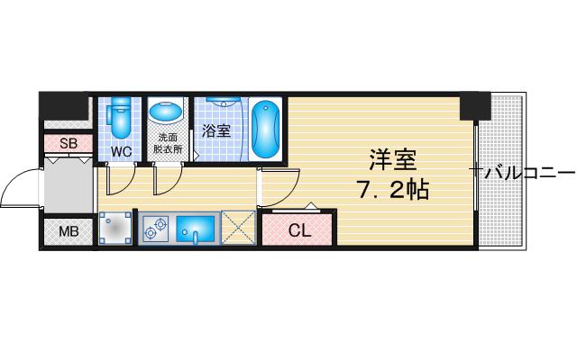 アドバンス名古屋アウリィ(1K/4階)の間取り写真