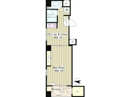 リメール三鷹(1K/4階)の間取り写真