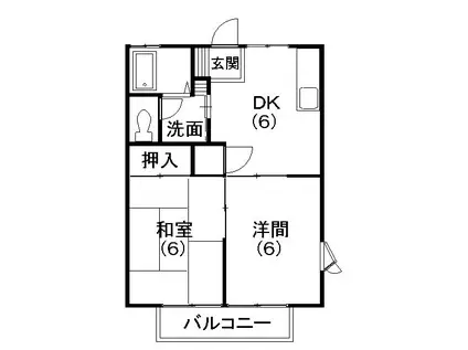 ハイツ魚妻パートIII(2DK/1階)の間取り写真