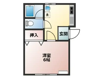 ジェミネスハイツII(1K/1階)の間取り写真