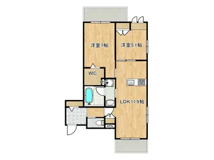 イースト SEDONAイーストセドナ(2LDK/2階)の間取り写真