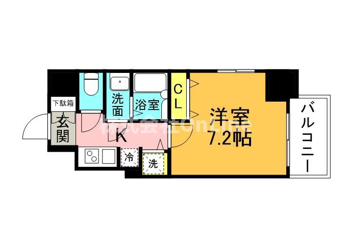S-RESIDENCE緑橋駅前(1K/9階)の間取り写真