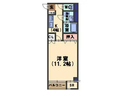 ドリームFK(1K/3階)の間取り写真