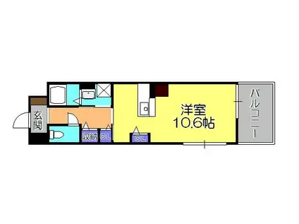 CASTLE AZUCHI(1K/3階)の間取り写真