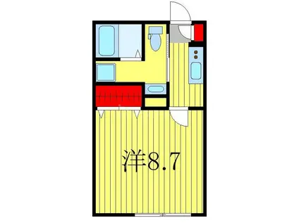 セナリオフォルム柏たなか(1K/1階)の間取り写真