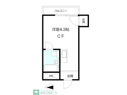 メゾン・ドサフィール(ワンルーム/3階)の間取り写真