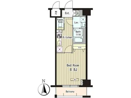 フォンターナ入谷(1K/3階)の間取り写真
