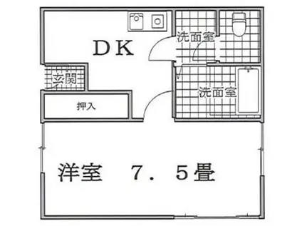 フシミハイツ(1K/2階)の間取り写真