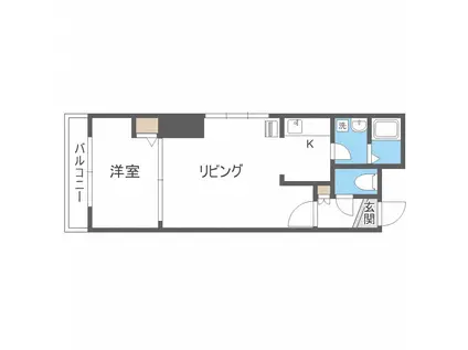 FACE(1LDK/9階)の間取り写真