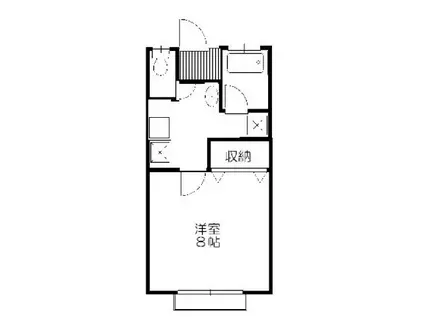 グリーンハイツタマダ(1K/1階)の間取り写真