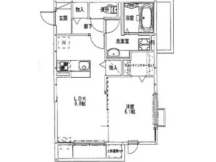 セジュール三和(1LDK/2階)の間取り写真