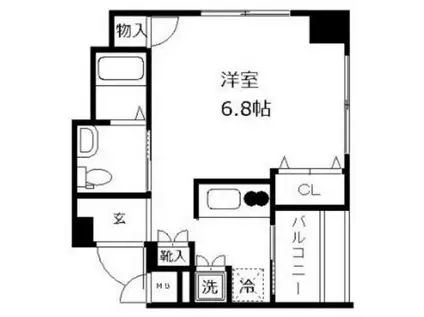 ガリシア日本橋水天宮II(ワンルーム/7階)の間取り写真