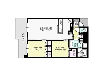 グランドメゾン浄水ガーデンシティセントラルフォレストI(2LDK/6階)の間取り写真