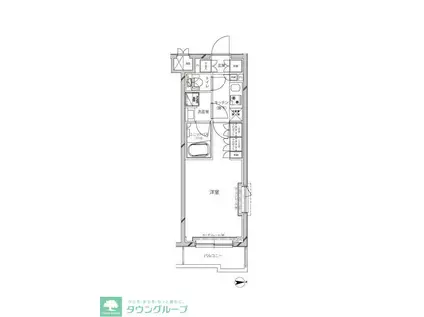 ルーブル川崎宮前平(1K/4階)の間取り写真
