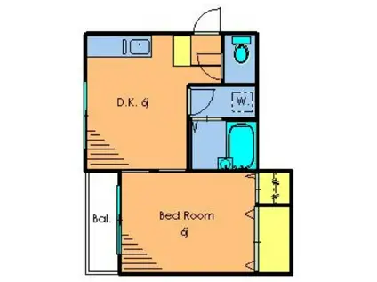 アリスガーデン(1DK/2階)の間取り写真