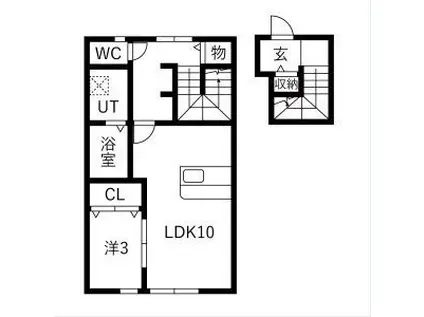 グラージアス(1LDK/2階)の間取り写真