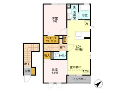 リヴェール(2LDK/2階)の間取り写真