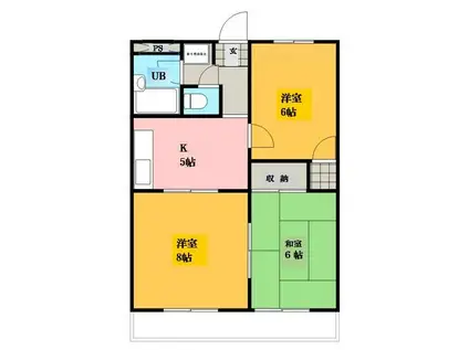 RICHウエストフィールド(3K/3階)の間取り写真