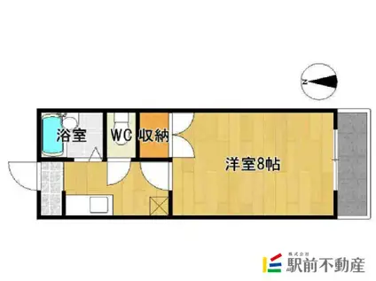 リファレンス佐賀大前(1K/1階)の間取り写真