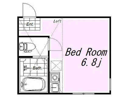 ユナイト小机アペリティフ(ワンルーム/2階)の間取り写真