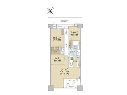 リバーガーデンコスモスクエア(3LDK/3階)の間取り写真