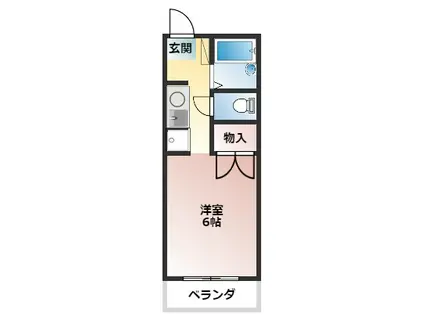 イマージュA(ワンルーム/1階)の間取り写真