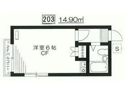 フィガロ館(ワンルーム/2階)の間取り写真