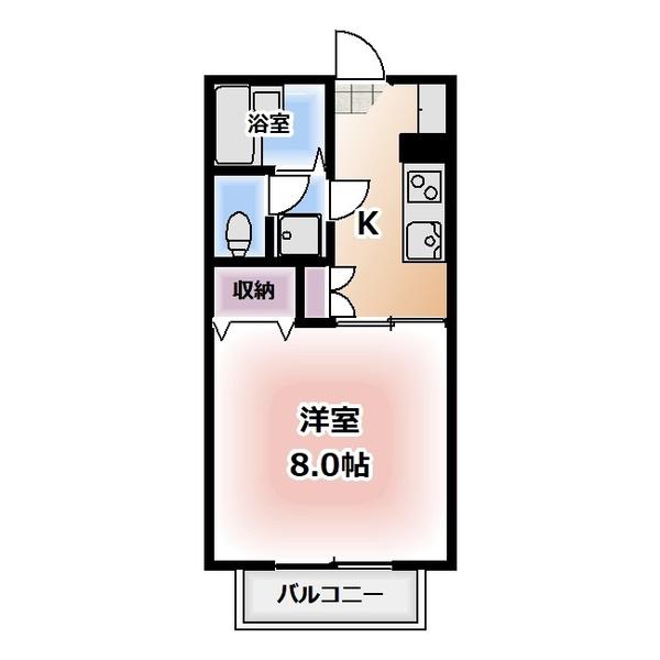 メイゾン美田(1K/2階)の間取り写真
