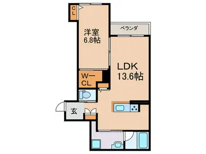 TSUMUGI(1LDK/1階)の間取り写真