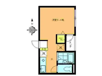 レギャン西大井(ワンルーム/3階)の間取り写真