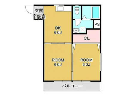 高崎マンション(1K/4階)の間取り写真