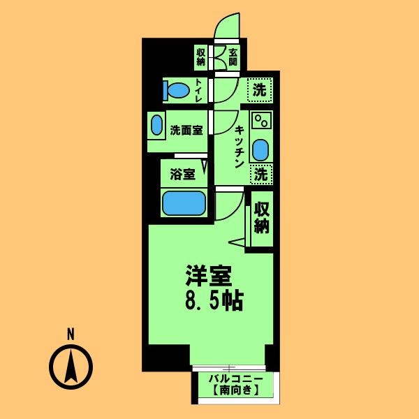 プレサンス大曽根駅前ファースト(1K/4階)の間取り写真