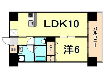 CITYSPIRE新神戸(1LDK/8階)の間取り写真