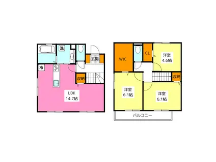 DAIWA HOUSE D-ROOM曰佐(3LDK/1階)の間取り写真