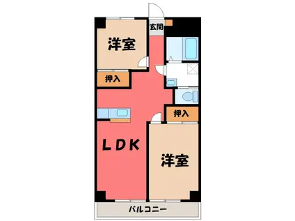シェモワ前橋(2LDK/7階)の間取り写真