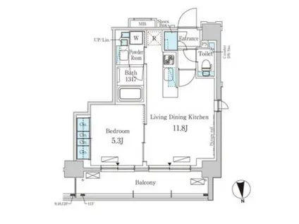 パークアクシス大森(1LDK/9階)の間取り写真