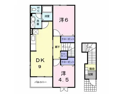 アグリコーポラスE(2DK/2階)の間取り写真