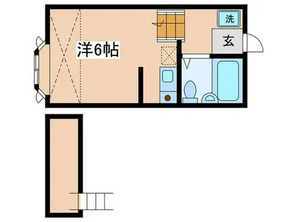 ヒルトップ麻生(ワンルーム/1階)の間取り写真