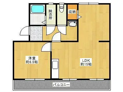 コンチェルト東合川I(1LDK/4階)の間取り写真