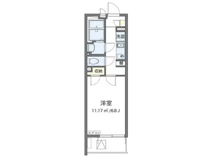 クレイノミオラヴィラ(1K/3階)の間取り写真