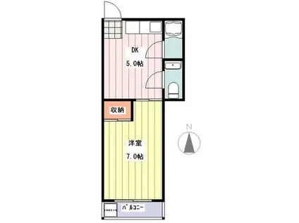 第二育栄ハイツ(1DK/1階)の間取り写真