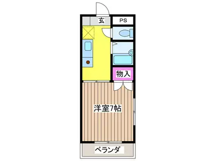 第2南部マンション(1K/2階)の間取り写真