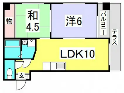 シートピア井口台(2LDK/1階)の間取り写真