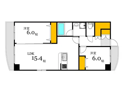 白島城北東亜ビル(2LDK/12階)の間取り写真