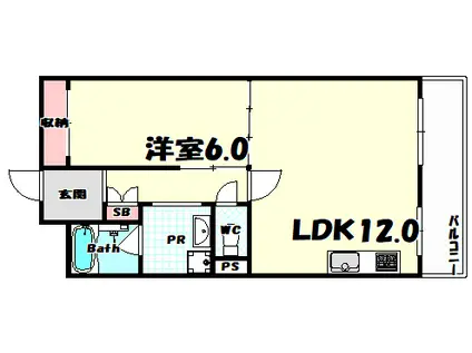 セルフィーユ諏訪山(1LDK/1階)の間取り写真