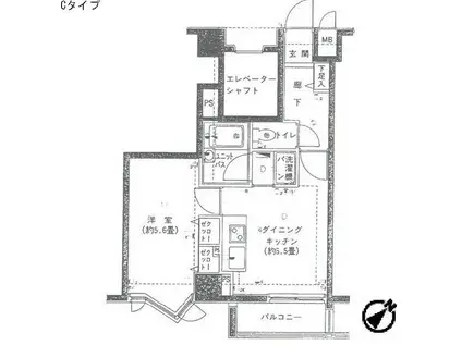 マリーヌ伊勢佐木(1DK/4階)の間取り写真