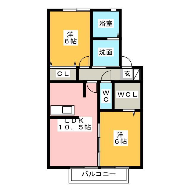 LES MUSESII(2LDK/2階)の間取り写真