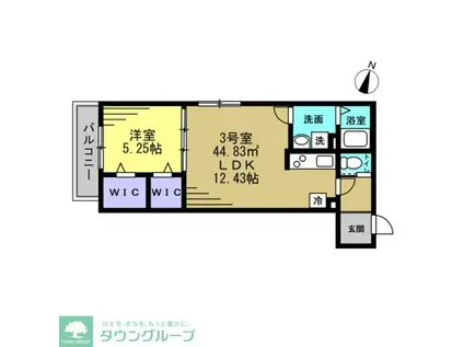 トラフト馬橋(1LDK/1階)の間取り写真